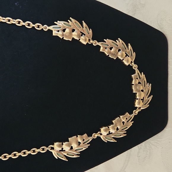 J. Crew mint green and crystal rhinestone statement collar necklace - Picture 3 of 5